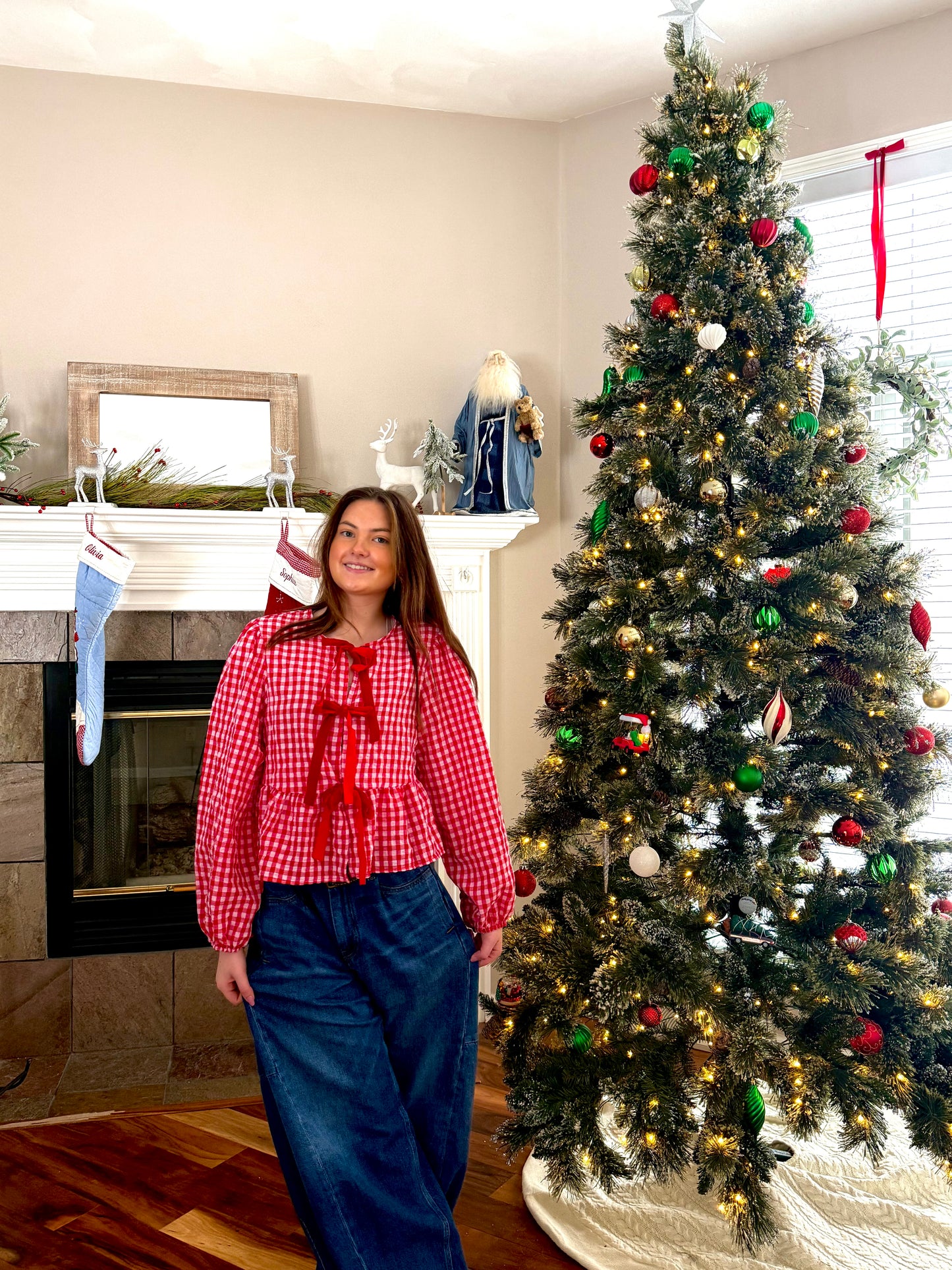 Candy Cane Bows Blouse