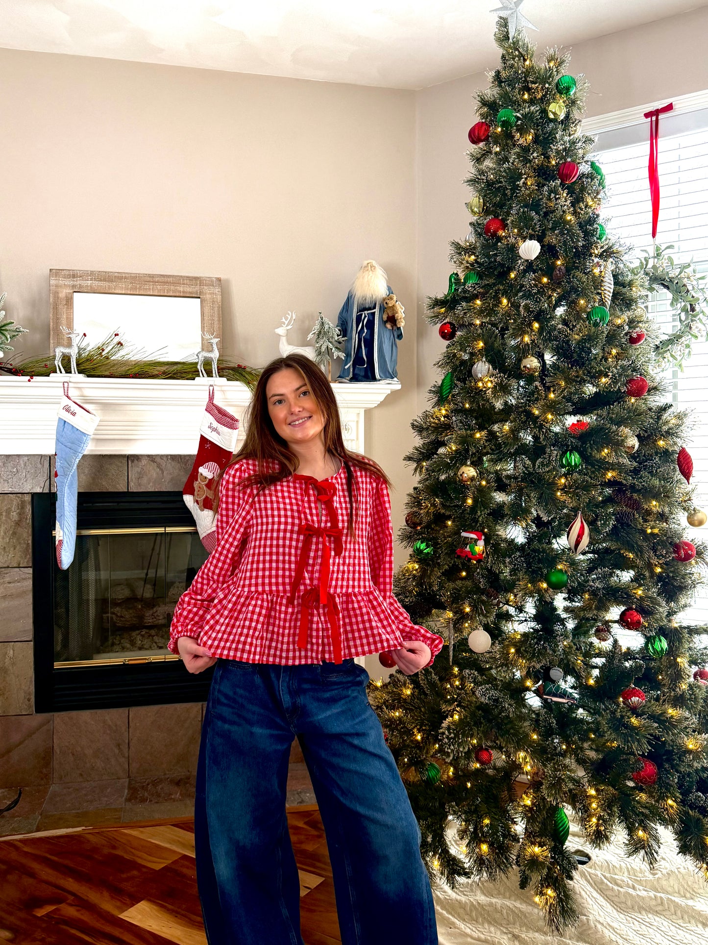 Candy Cane Bows Blouse